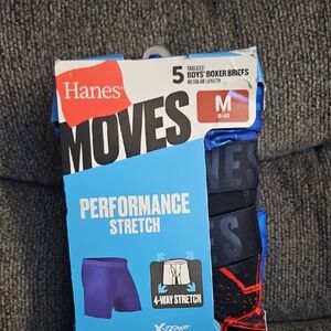 Hanes Boys' Performance Stretch Boxer Briefs - Black and Red